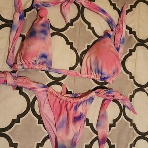 Tie dye bikini top and bottom